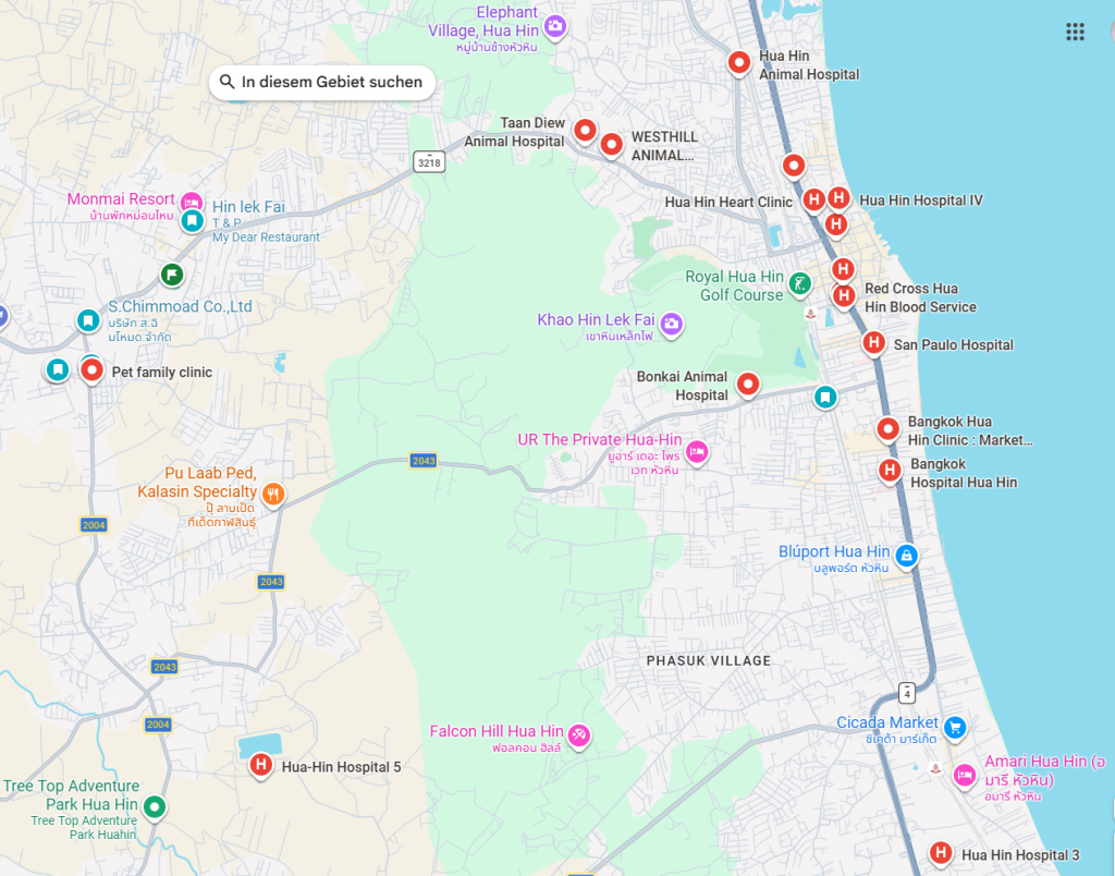 Spital und Krankenhäuser in Hua Hin